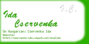 ida cservenka business card